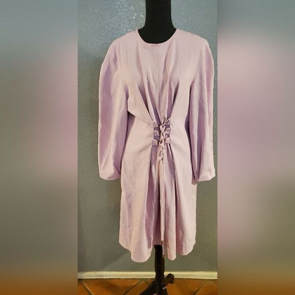RTR Tibi Chalky Drape Corset longsleeve Dress Pink‎ - Picture 8 of 15